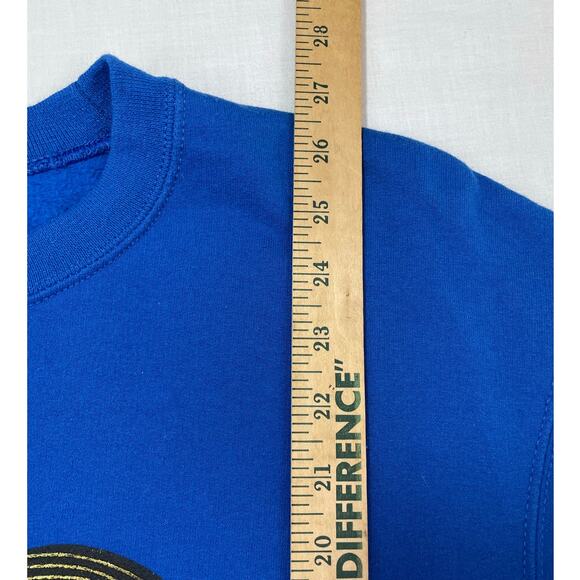 Vintage Painted Horse Native American Tribal Sweatshirt size L Blue - Picture 7 of 9